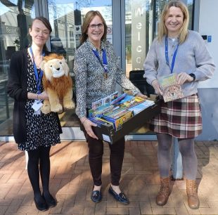 Book donation with staff